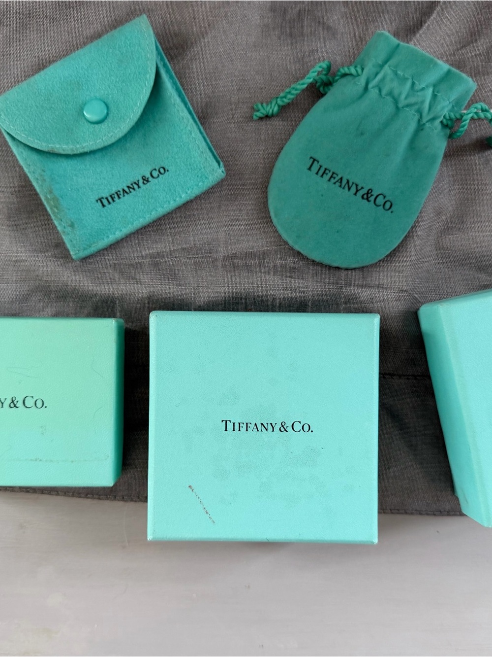 Tiffany & Co. Signature Blue Jewelry Boxes and Pouches
